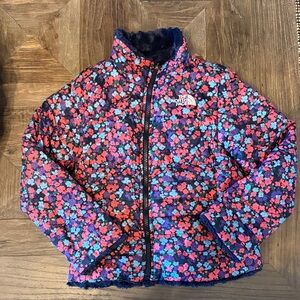The North Face Kids Floral Puffer Jacket - Pink and Blue